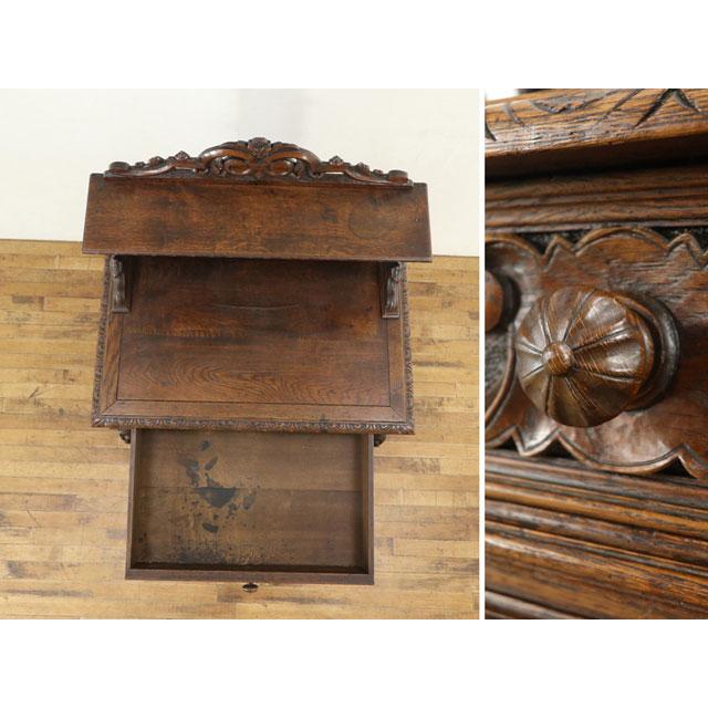 彫刻入り収納家具 アンティーク フランス製 輸入 リビングで便利に