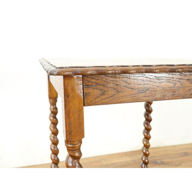 アンティーク オケージョナルテーブル ツイストレッグ 天板の杢目が