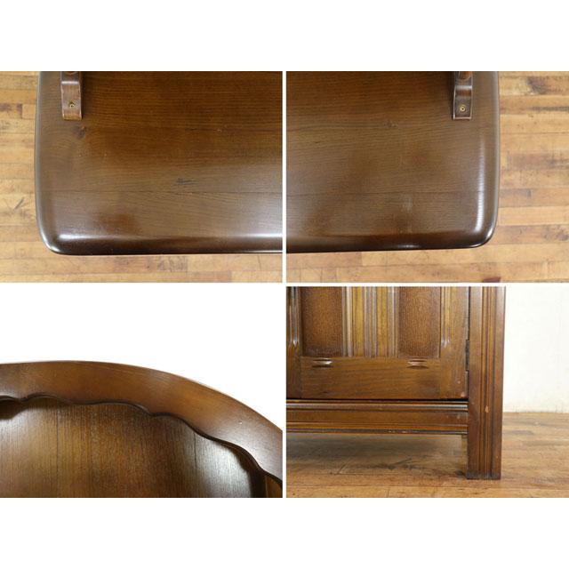 横幅92cmのコンパクトサイズ ドームトップカップボード 丸い屋根が人気 かわいい 収納兼ディスプレイ棚 食器棚 飾り棚 イギリス 80091の画像