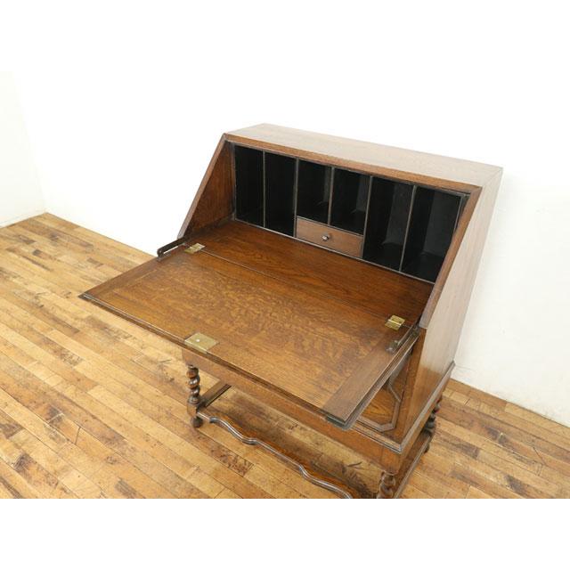 ライティングビューロー 美しい杢目も魅力 ツイストレッグ 引き出し 机