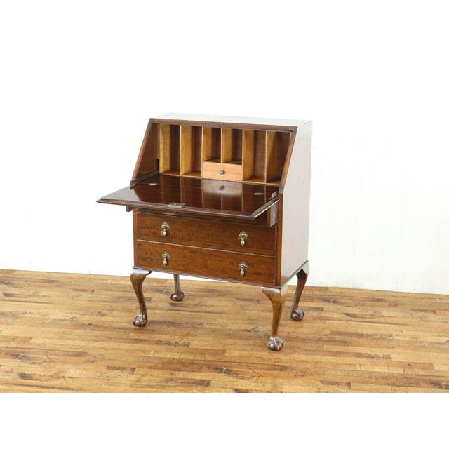 ライティングビューロー(イギリス家具) アンティーク ライティングビューロー すっきり上品な印象 杢目を