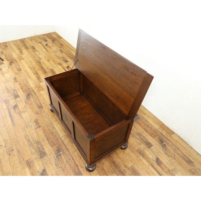 アンティーク コファー 幅91.5×奥44.5×高46cm すっきりとしたデザイン 上開き扉の収納家具 イギリス家具 アンティークフレックス 80860_2