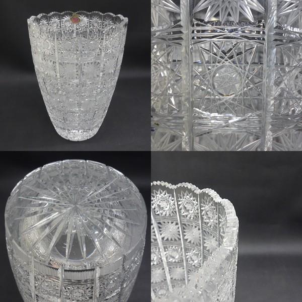 ボヘミアガラス 500PK チェコ製 クリスタル 花瓶 : アンティーク慈光