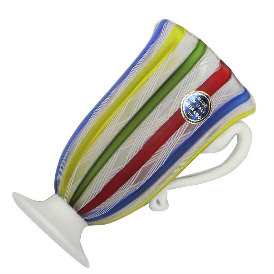 ヴェネチアンガラス・ベネチアングラス ムラノ カップ レインボー