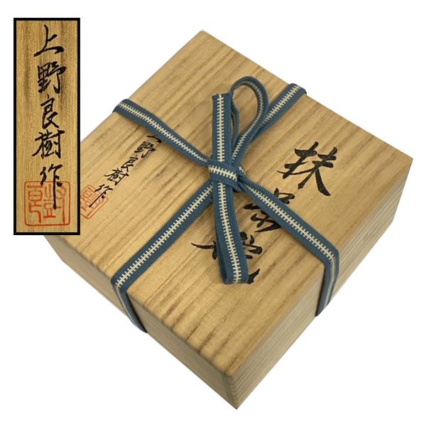 イ977 茶碗『上野良樹』『ガラス　硝子義山　紫蘭　平茶碗　共箱』抹茶碗　茶道具 イ977 茶碗『上野良樹』『ガラス 硝子義山 紫蘭 平茶碗 共箱