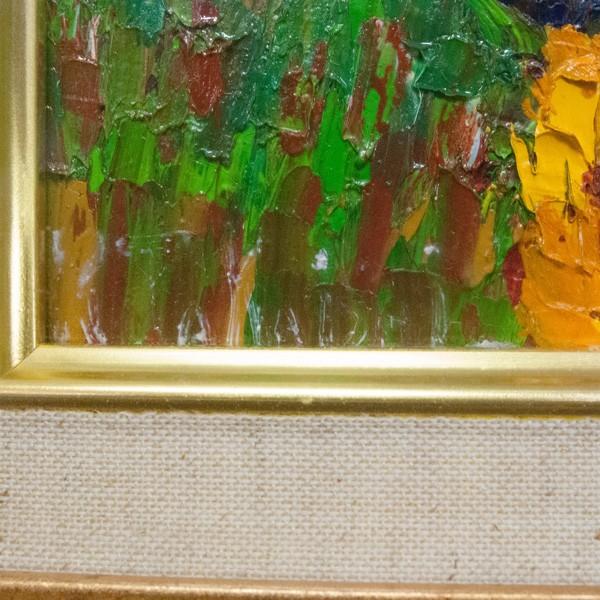 高石国夫 「赤い富士の山」（芦ノ湖） 油彩 F4 : アンティーク慈光