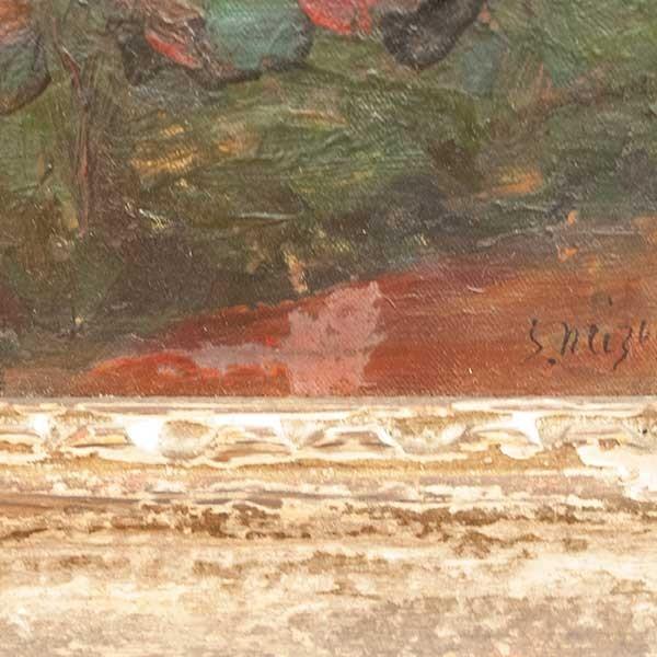 溝口稠 「湖畔秋色」 油彩4号 大正昭和アナキスト前衛画家