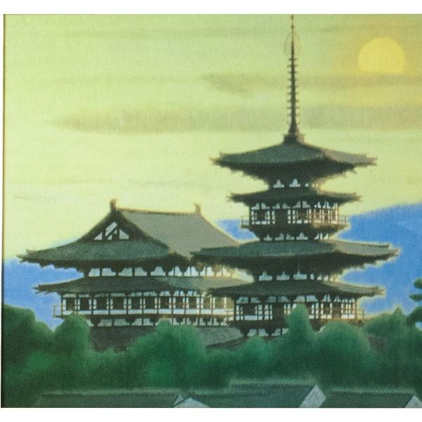 平山郁夫 「黎明薬師寺」 工芸画岩絵具方式 : アンティーク慈光 - 通販