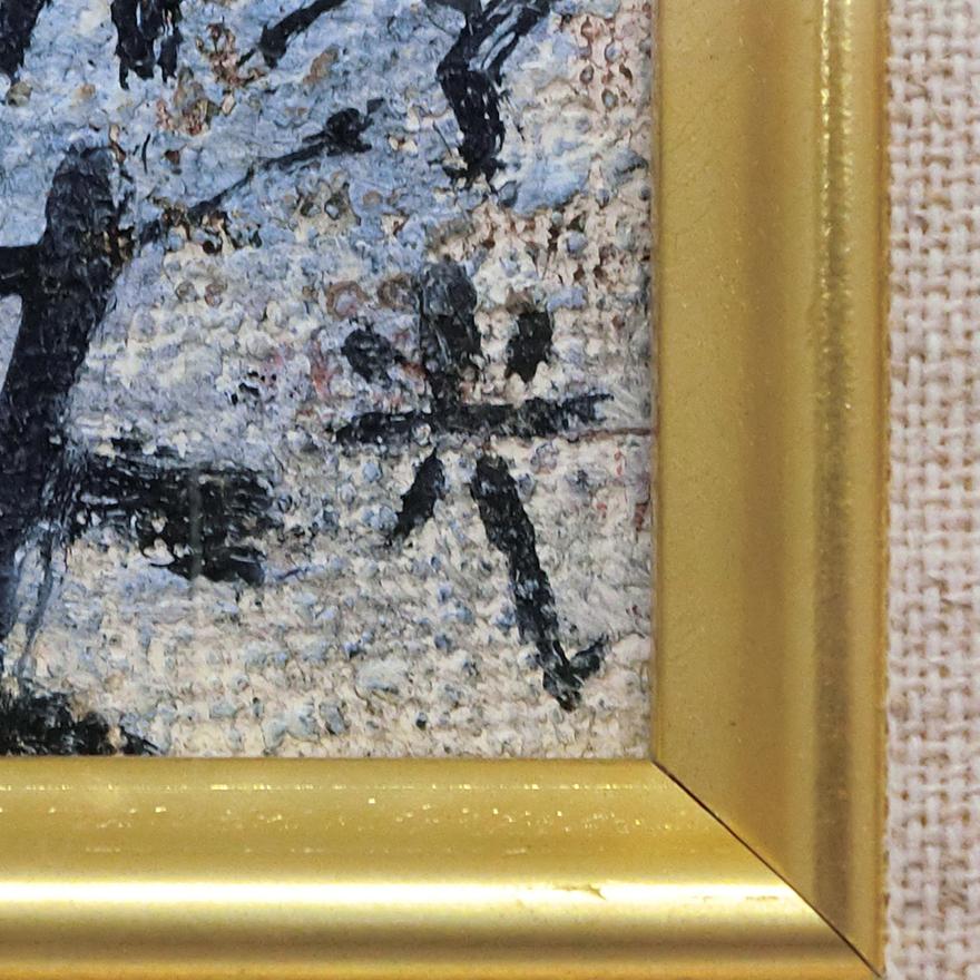 内田光之助 「すすき」 油彩画 F3号 肉筆 日動画廊取扱シール p-118