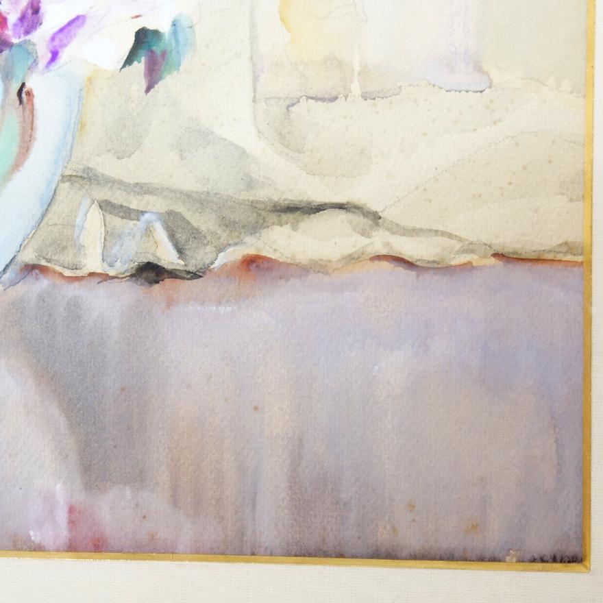 松本慎三 薔薇 肉筆 水彩画 1930年 8号相当 額装 p-134 : アンティーク