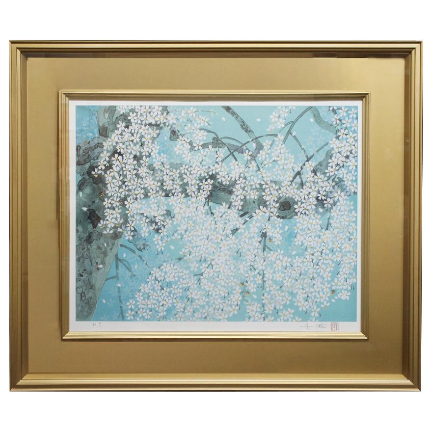 中島千波 【三宝院の桜花（「雪・月・花」のうち「花」）】 リトグラフ 中島千波 【三宝院の桜花「雪月花」より「花」】 HC 限定280部