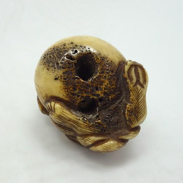 鹿角根付　在銘あり X214-2 江戸時代根付 細密彫刻 人物根付 鹿角材彫刻 ね - メルカリ