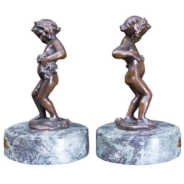 PERDUE 「ぶどうを持つ少年」 ブロンズ像 : アンティーク慈光 - 通販