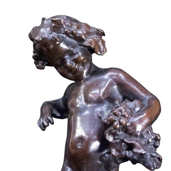 PERDUE 「ぶどうを持つ少年」 ブロンズ像 : アンティーク慈光 - 通販