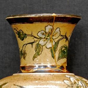 R.W.Martin Brothers 花瓶 「鳥花模様」1890年 : アンティーク慈光