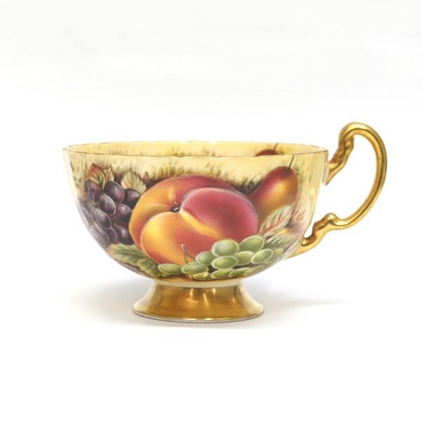 エインズレイ AYNSLEY フルーツ ゴールド ティーカップ＆ソーサー 英国