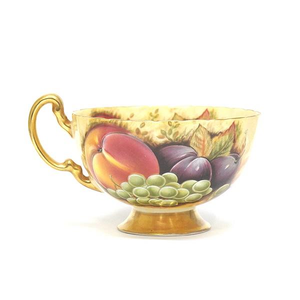 エインズレイ AYNSLEY フルーツ ゴールド ティーカップ＆ソーサー 英国