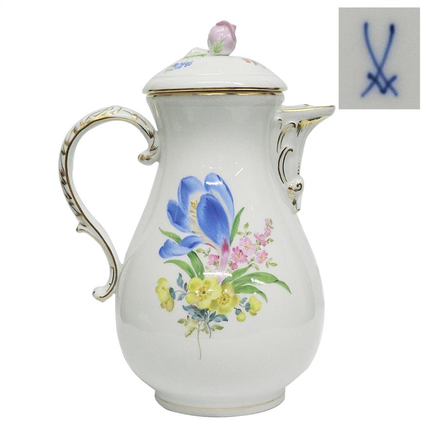 マイセン Meissen 花柄 ベーシックフラワー 大きいコーヒーポット 高さ