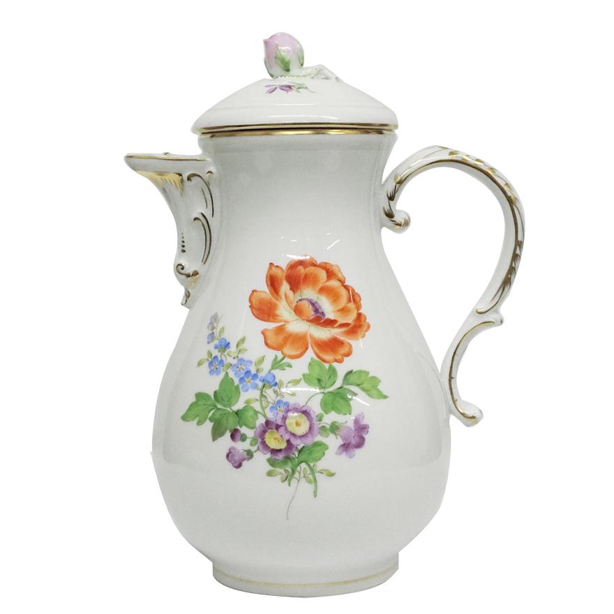 マイセン Meissen 花柄 ベーシックフラワー 大きいコーヒーポット 高さ