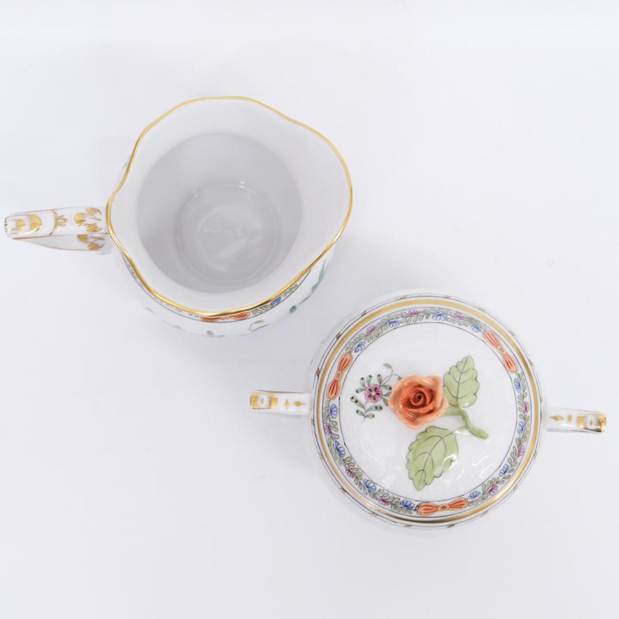未使用近✨ヘレンド インドの華 ティーポット、シュガー、クリーマー ヘレンド Herend インドの華 シュガーポット クリーマー t-191