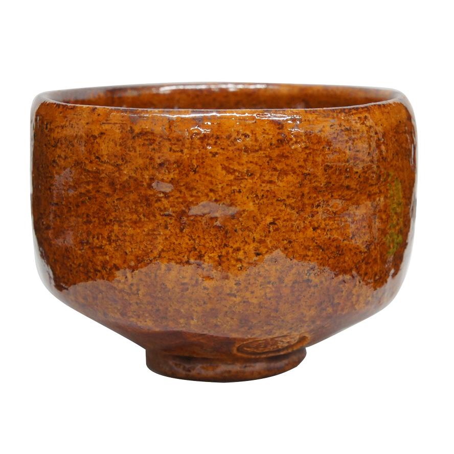 九代 大樋勘兵衛 飴釉 茶碗 茶道具 共箱 y-376 : アンティーク慈光
