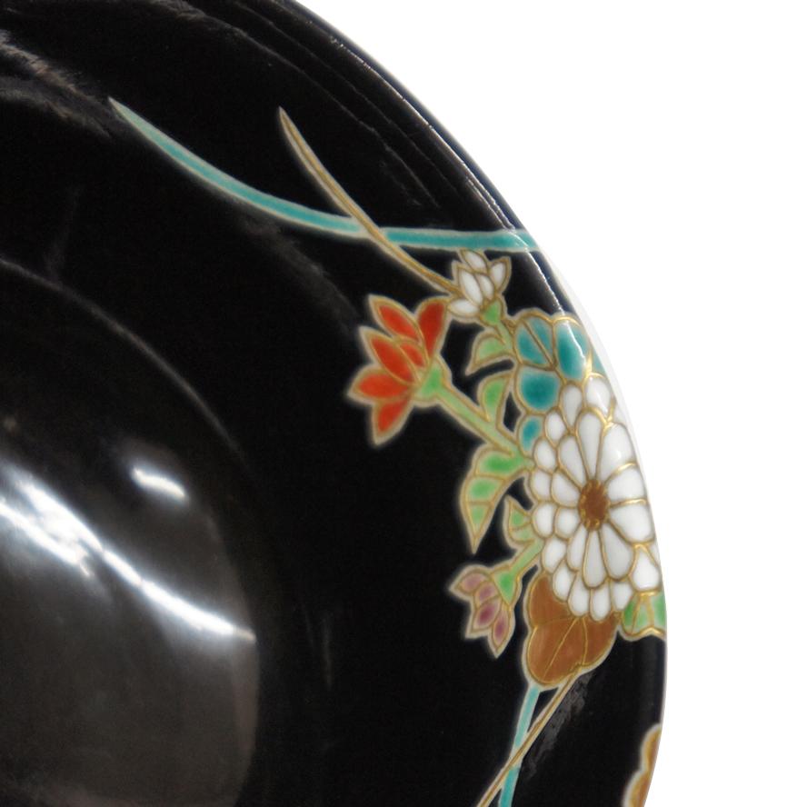 加藤利昇 黒釉 芝垣菊 茶碗 共箱 y-393 : アンティーク慈光 - 通販