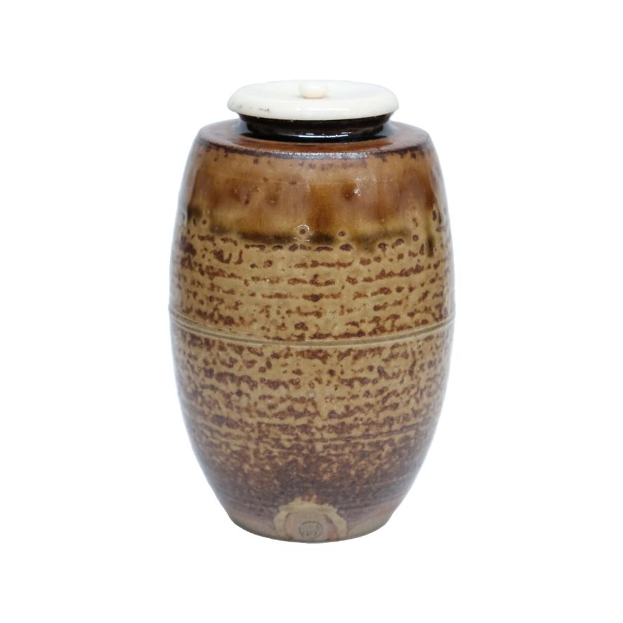 勝龍寺窯 大名物 鎗の鞘写茶入 共箱 仕覆(金剛金襴) 茶道具 y-399