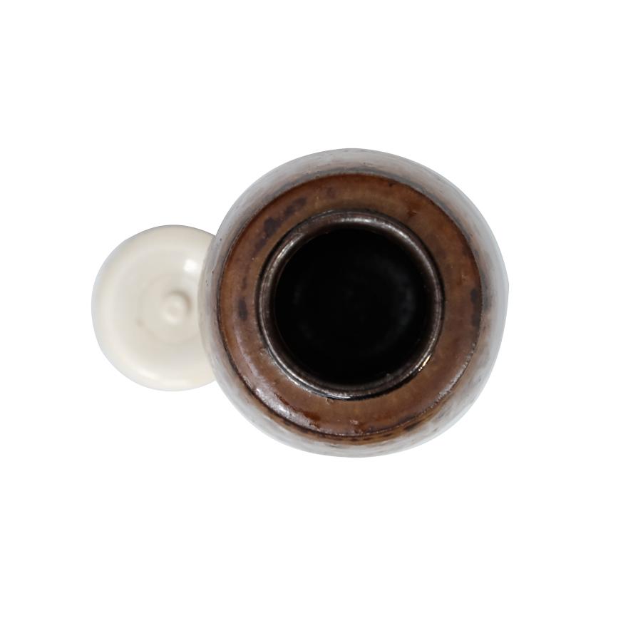 勝龍寺窯 大名物 鎗の鞘写茶入 共箱 仕覆(金剛金襴) 茶道具 y-399
