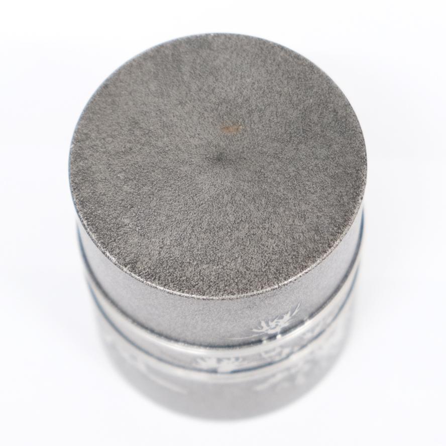 間村自造　茶筒　錫 間村自造 錫製 茶筒 茶壺 煎茶道具 重量約306g y-400