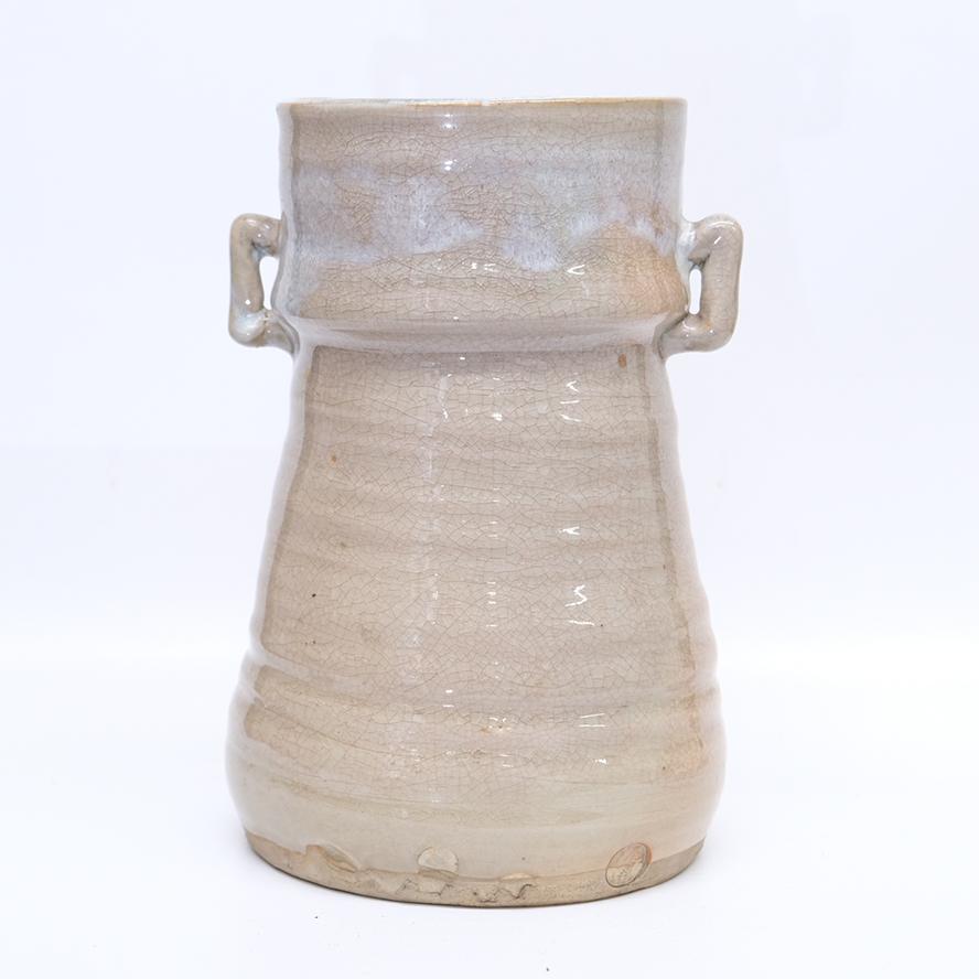 坂田泥華　萩耳付花瓶　花器　共箱　y-411 【PEPITA】