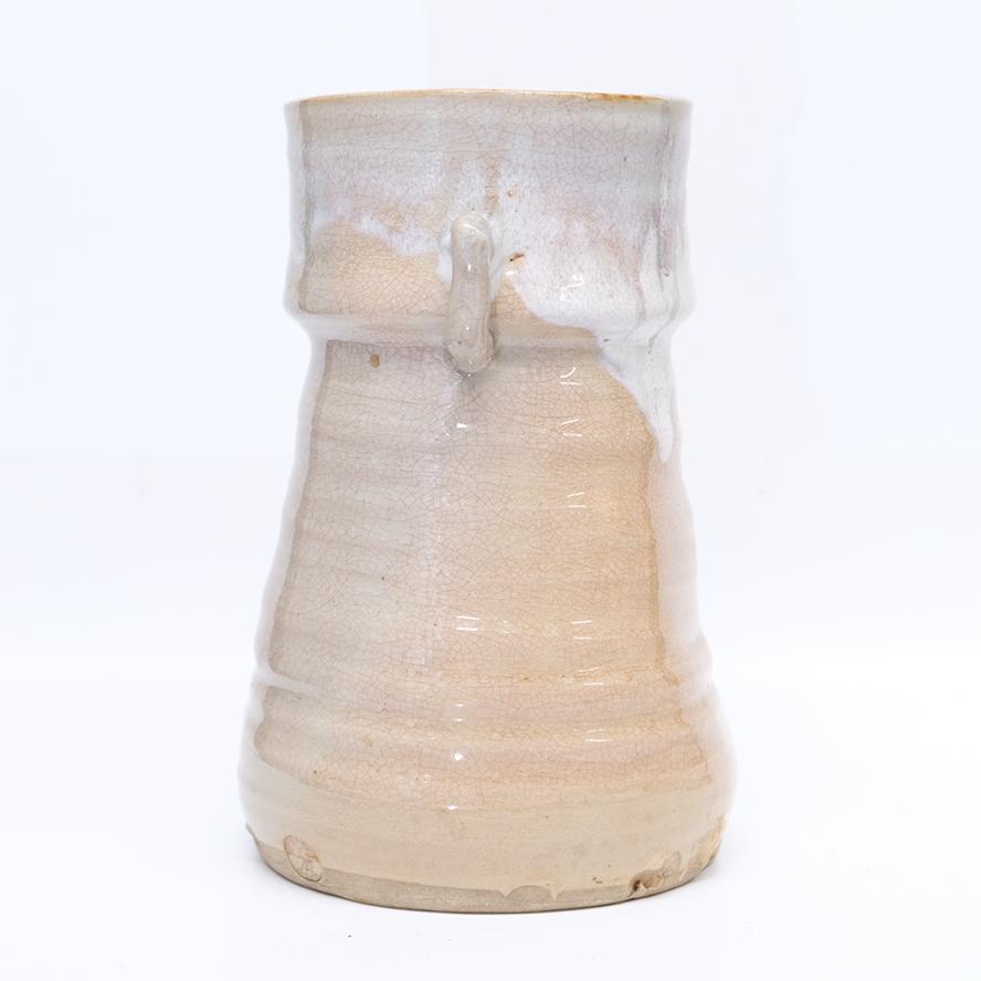 坂田泥華　萩耳付花瓶　花器　共箱　y-411 【PEPITA】