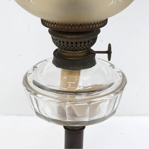 大正ロマン オイルランプ フロストガラス 日本製 アンティーク