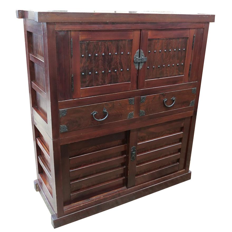 水屋箪笥　近江面取格子 　欅材　z-055 | 