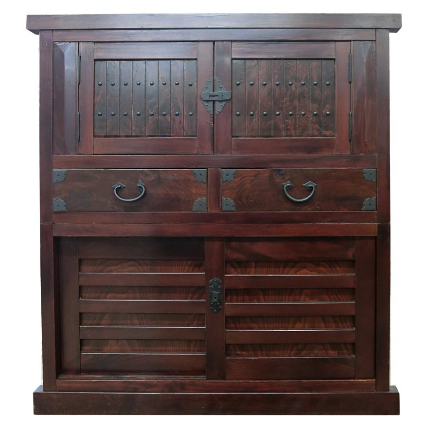 水屋箪笥　近江面取格子 　欅材　z-055 |  | 01