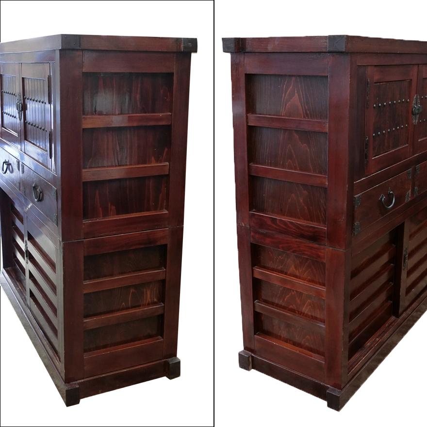 水屋箪笥　近江面取格子 　欅材　z-055 |  | 03