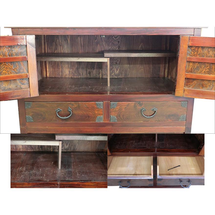 水屋箪笥　近江面取格子 　欅材　z-055 |  | 07