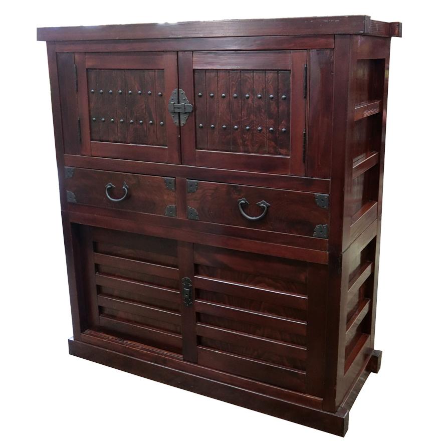 水屋箪笥　近江面取格子 　欅材　z-055 |  | 09