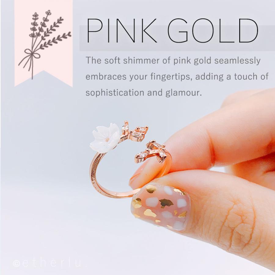 サイズ調整可 リング 指輪 フラワー 桜 オープンリング フリーサイズ ファッションリング アジャスタブルリング 水晶 ラインストーン レディース メンズ |  | 02