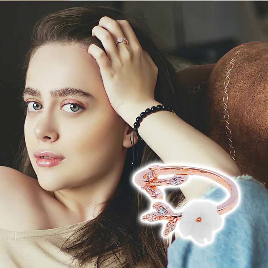 サイズ調整可 リング 指輪 フラワー 桜 オープンリング フリーサイズ ファッションリング アジャスタブルリング 水晶 ラインストーン レディース メンズ |  | 07