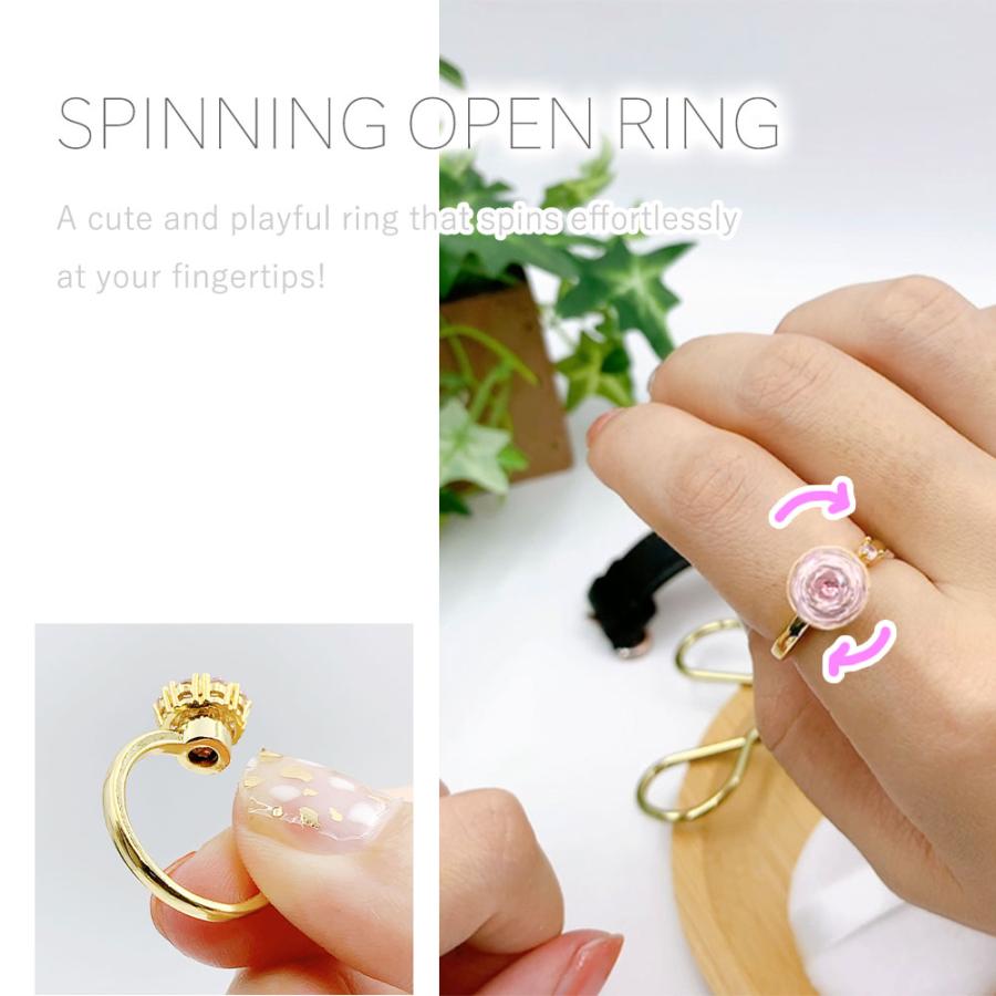 サイズ調整可 リング 指輪 フラワー オープンリング フリーサイズ ファッションリング アジャスタブルリング ラインストーン レディース メンズ |  | 02