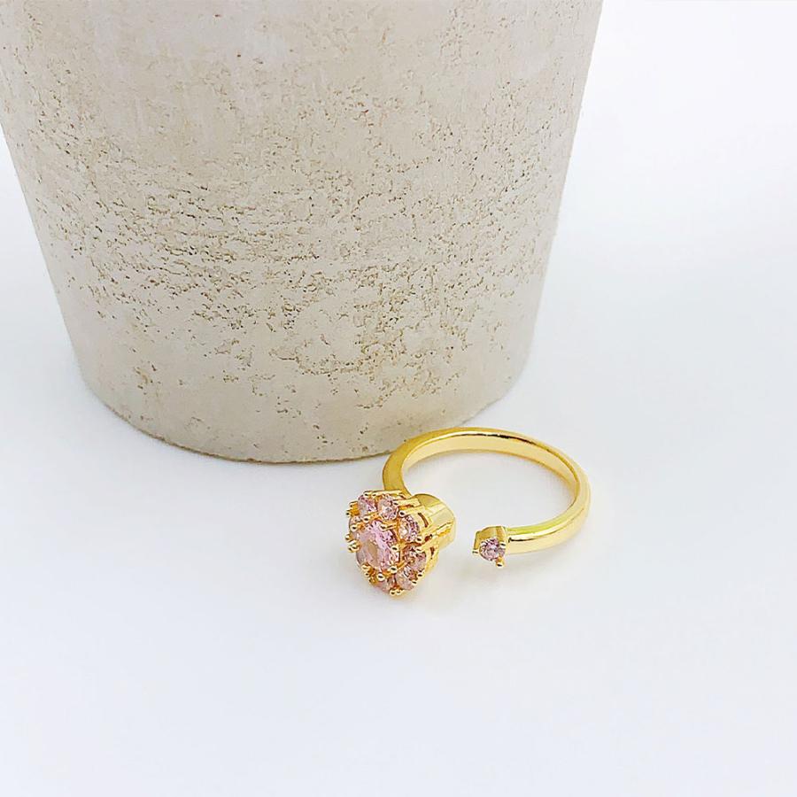 サイズ調整可 リング 指輪 フラワー オープンリング フリーサイズ ファッションリング アジャスタブルリング ラインストーン レディース メンズ |  | 05