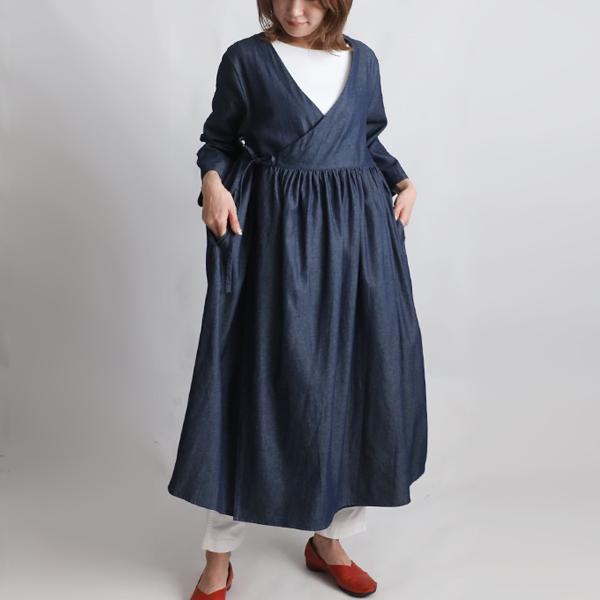 夏SALE 122cm 甘織デニム カシュクール ワンピース 羽織り