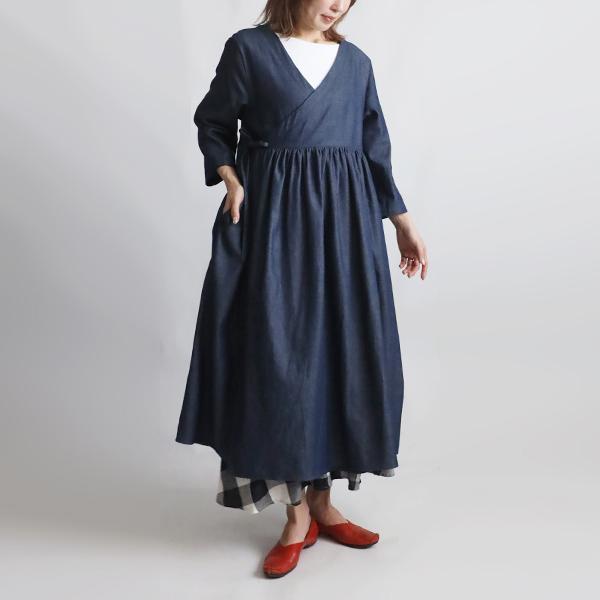 夏SALE 122cm 甘織デニム カシュクール ワンピース 羽織り