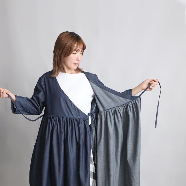 夏SALE 122cm 甘織デニム カシュクール ワンピース 羽織り