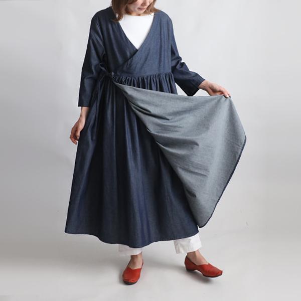 夏SALE 122cm 甘織デニム カシュクール ワンピース 羽織り