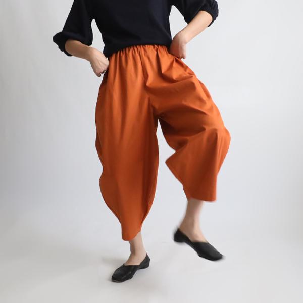 新作 88cm 上質ギマ擬麻コットン ボールパンツ バルーン ゆったり