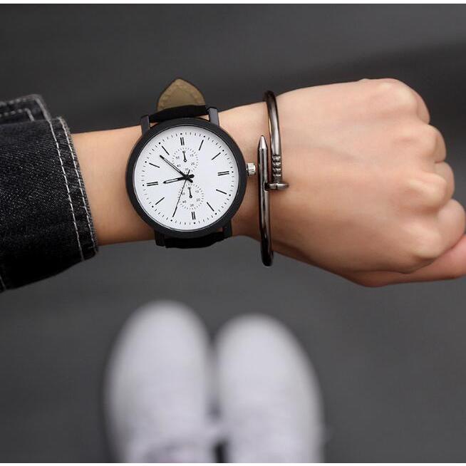腕時計 おしゃれ かっこいい メンズ ブラック ホワイト 激安 安い 見やすい ベルト 革 腕時計 ビジネス 男性 黒 白 学生 長さ調整 釣り 調整 N155 Any Shop 通販 Yahoo ショッピング