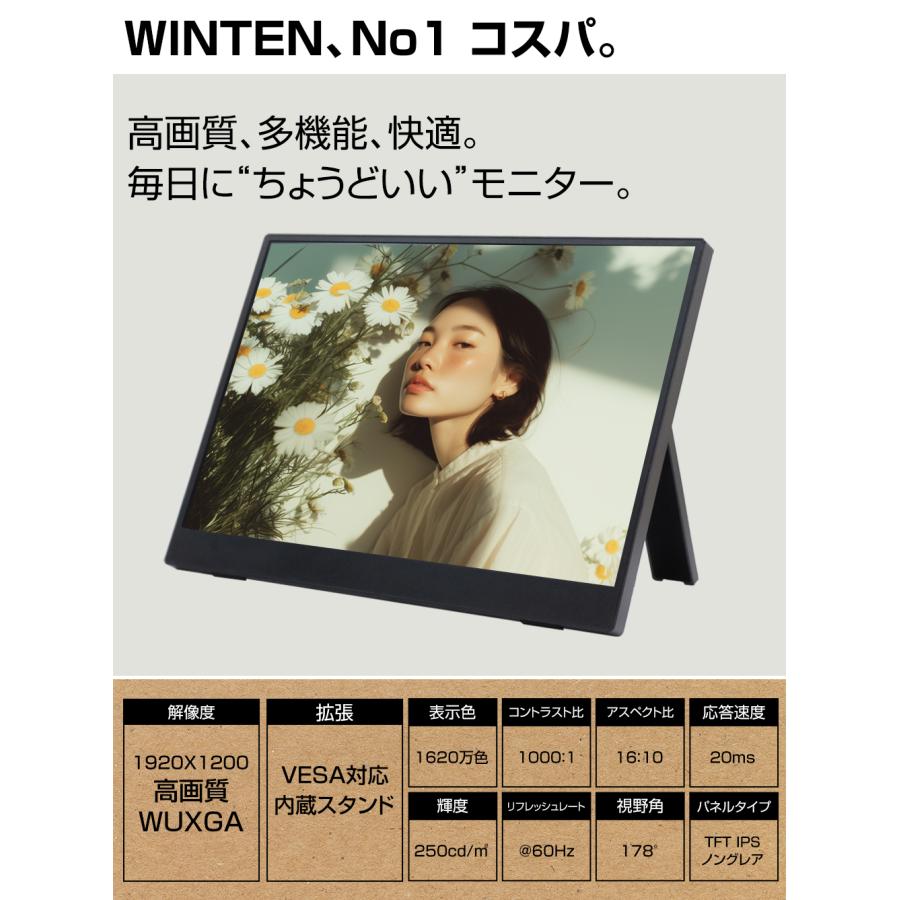 WINTEN モバイルモニター ゲーミング 14インチ パソコン 高画質 WUXGA