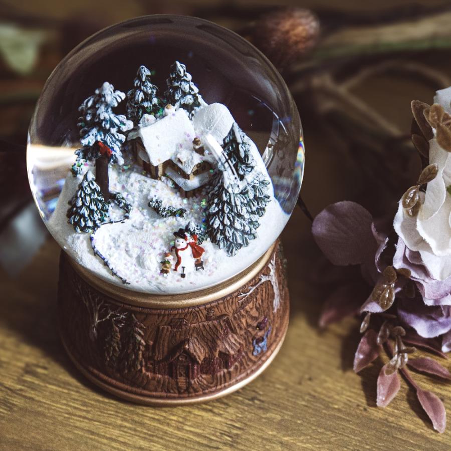 JARLL】スノードーム クリスマス 森のスノーハウス 高級 オルゴール