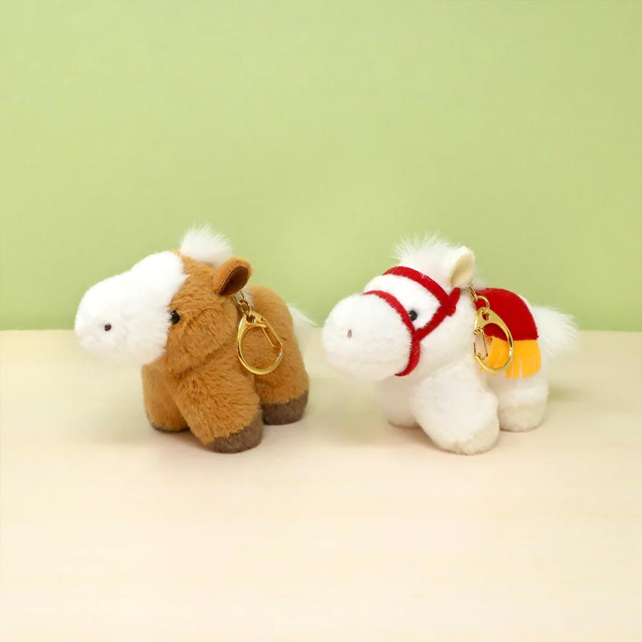 干支ぽちゃシリーズ うまのこ キーチェーン（ちゃいろ）（白）｜2026年